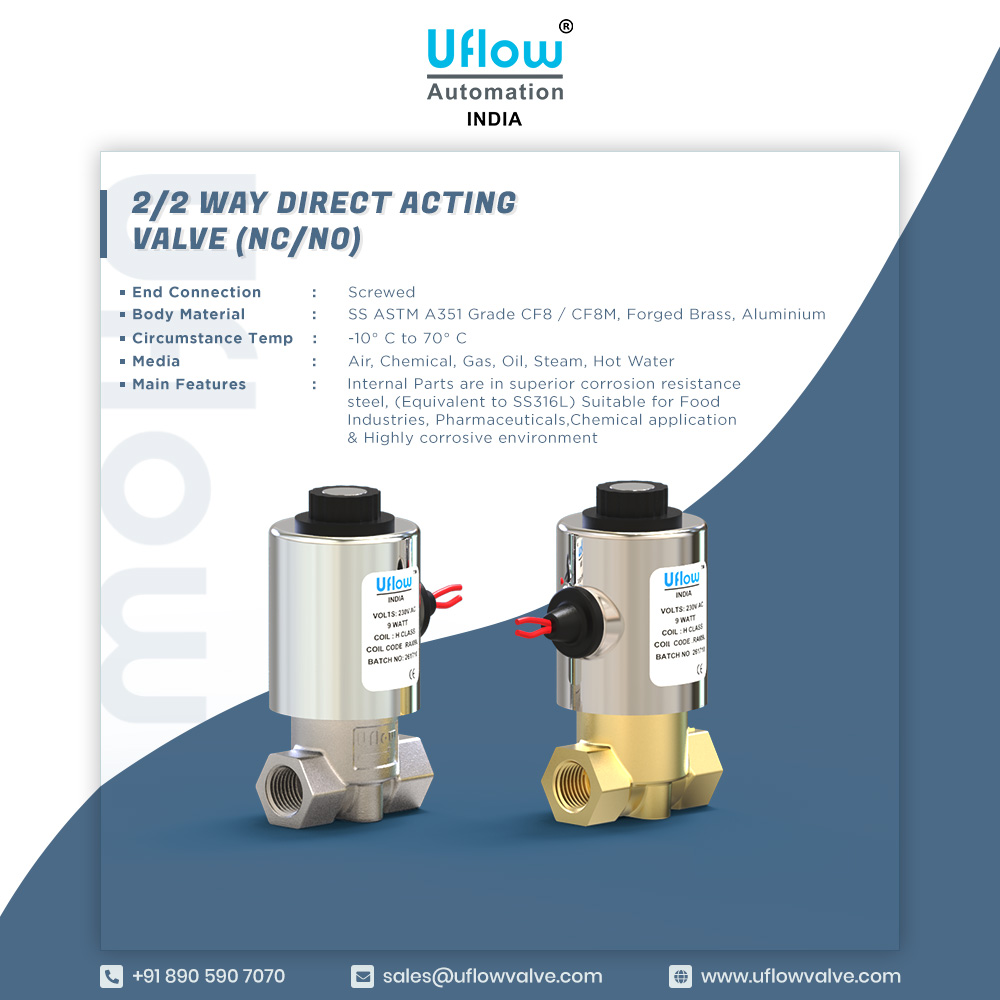 uflowvalve's tweet image. 2/2 Way Direct Acting Solenoid Valve (NC/NO)
uflowvalve.com/solenoid-valve…
#solenoidvalve #flowcontrolvalve #industrialmachine #aircontrol #gascontrol #watercontrol #oilcontrol #foodequipment #COVID19 #pharmaceuticals #valvemanufacturers #smartindustry #COVIDー19 #makeinindia #India