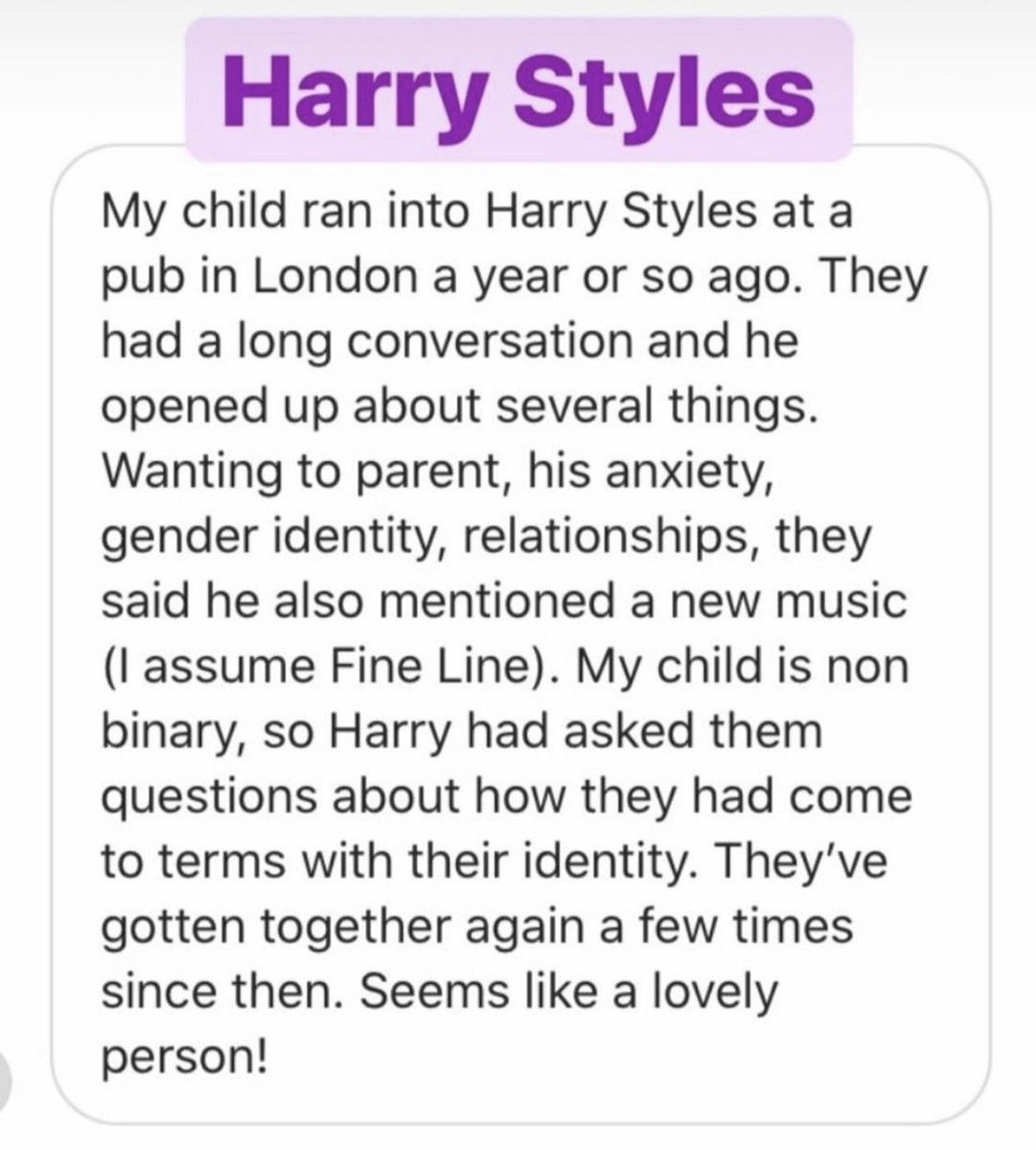 I could not forget this beautiful gem. Idk who the original writer is, but this is so wholesome and beautiful. Protect Harry at all costs.