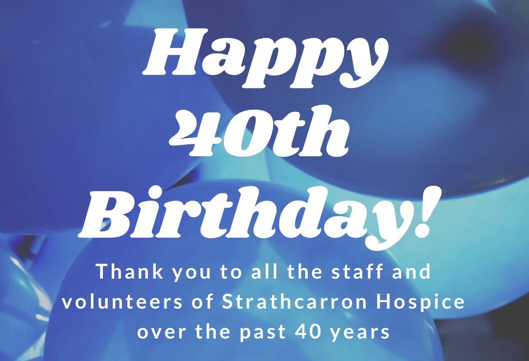 A big Happy Birthday to <a href="/strathcarron1/">Strathcarron Hospice</a> 🥳 40 years of providing essential hospice care to our community. 👏👏👏👏