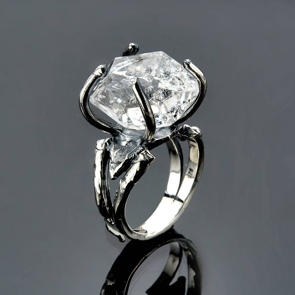Thanks for the kind words! ★★★★★ 'Ganz toller Ring, danke! Super!' heikecornelissen etsy.me/3sDwqll #etsy #silver #starscelestial #no #yes #quartz #women #bohohippie #diamond #herkimerdiamond