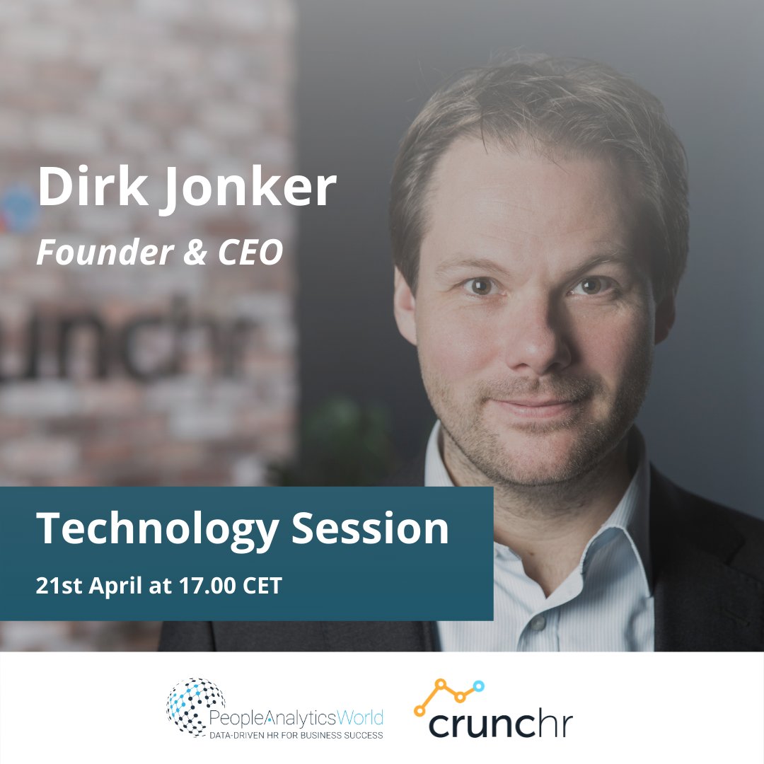Do you want to see Crunchr in action? Today at 5.00pm CET, Dirk Jonker will share about how to create value with people, data and technology! Register your spot at bit.ly/3didtjF #Crunchr #PAWorld21 #PeopleAnalytics #WorkforceAnalytics #HRAnalytics