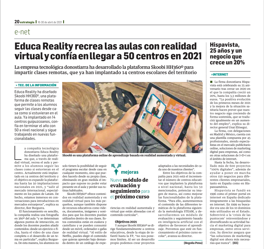 HispaVista's tweet photo. La revista Estrategia Empresarial publica un breve sobre nosotros. Estamos de 25 aniversario y cada día con más ilusión de seguir sumando años en este sector. #estrategia #Noticias #Digital https://t.co/etqamzbWrn