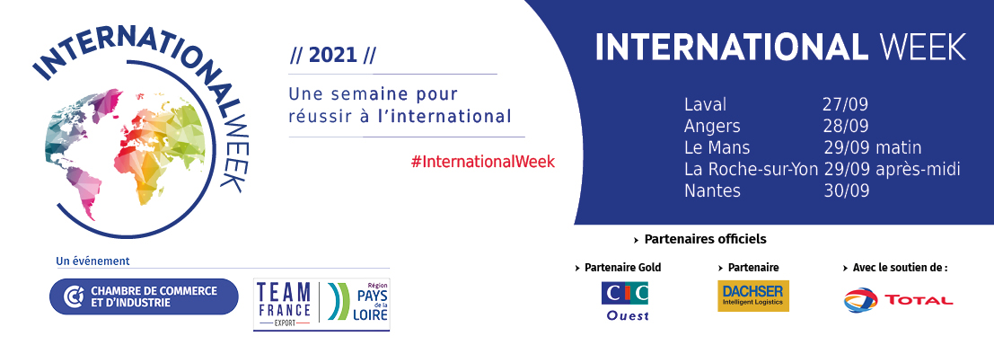 CCINantes's tweet image. [#International] 📢Lancement d&apos;#InternationalWeek ce matin.  L&apos;événement phare de l&apos;International en région du 27 au 30/09🌍. 

Objectif : sensibiliser et accompagner les TPE, PME et ETI, dans la conquête de nouveaux marchés pour leur rebond📈. 

Infos 👉 bit.ly/32A24Wm