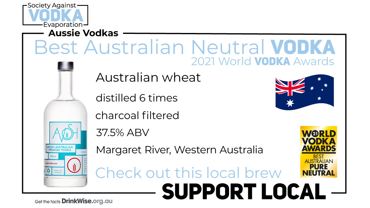 Congratulations to the AVOSH team for winning Best Australian Neutral Vodka at this years World Vodka Awards. #WorldDrinksAwards #worldvodkaawards #vodka #lifestyle 
Enjoy! Remember VODKA was made to share with a friend whether near or far.