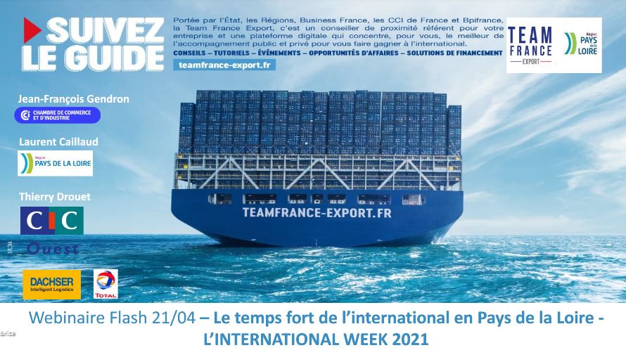 CCINantes's tweet image. [#International] 📢Lancement d&apos;#InternationalWeek ce matin.  L&apos;événement phare de l&apos;International en région du 27 au 30/09🌍. 

Objectif : sensibiliser et accompagner les TPE, PME et ETI, dans la conquête de nouveaux marchés pour leur rebond📈. 

Infos 👉 bit.ly/32A24Wm