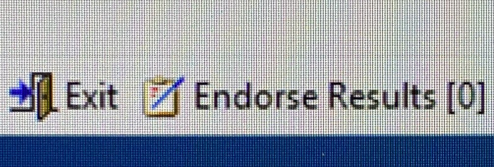 Top tip: Move the “Endorse Results” icon to where it is visible in the patient record view window. Don’t forget to exit using “Exit” and not windows ❎!