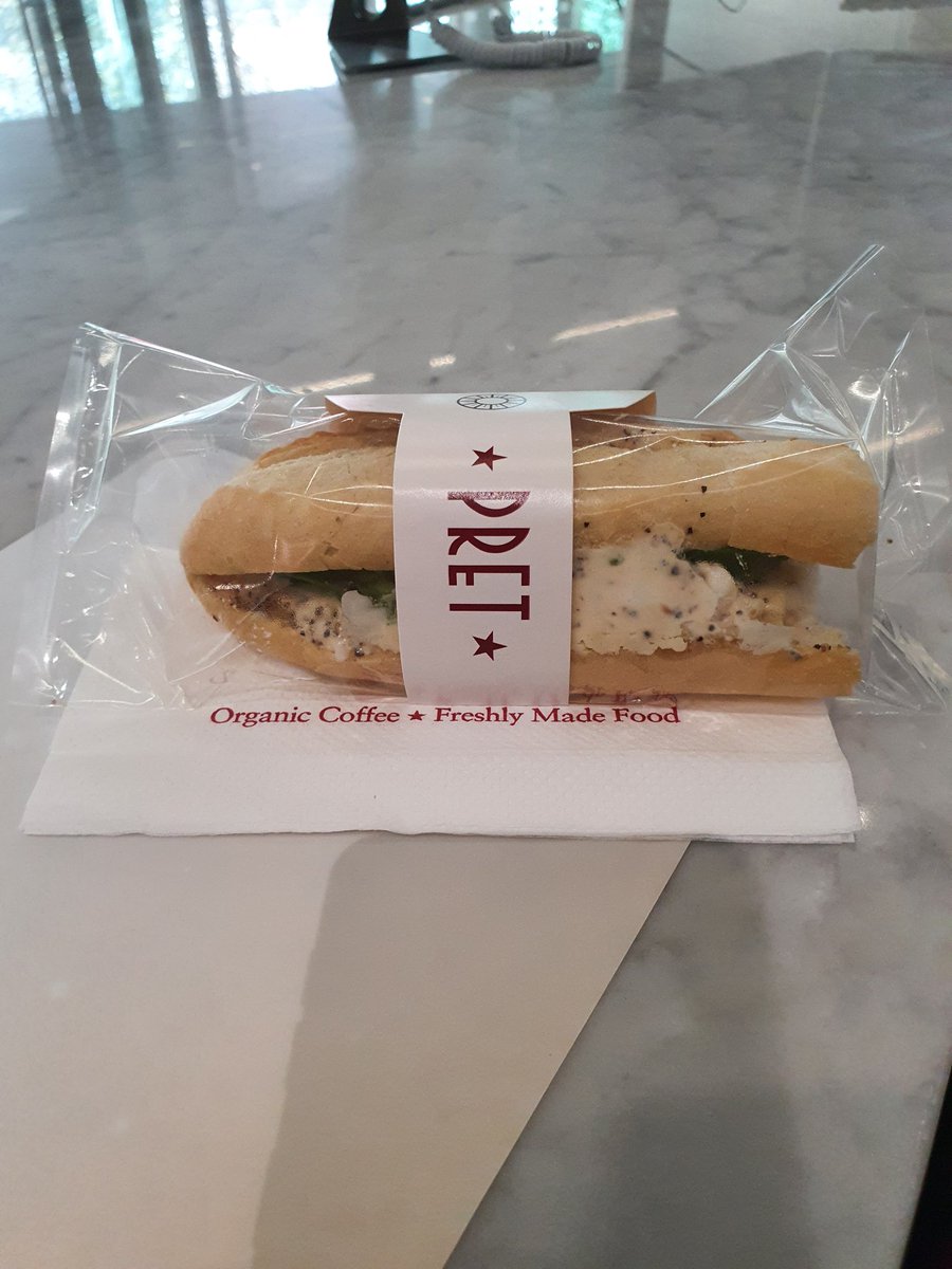 What happened to the size of this!!.my napkin is bigger 😒 was never this small #muggedoff #rippedoff <a href="/Pret/">Pret</a>