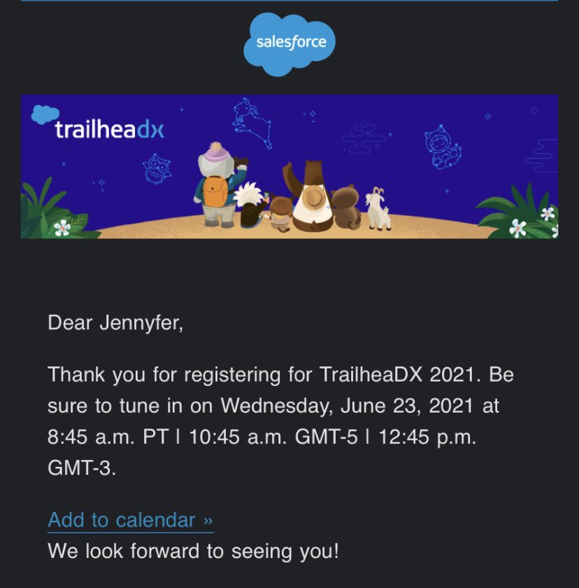 Yeah mark the date ! Just registered for  <a href="/salesforce/">Salesforce</a> #TDX21 ! I look forward to learn &amp; meet 💙 #Salesforce