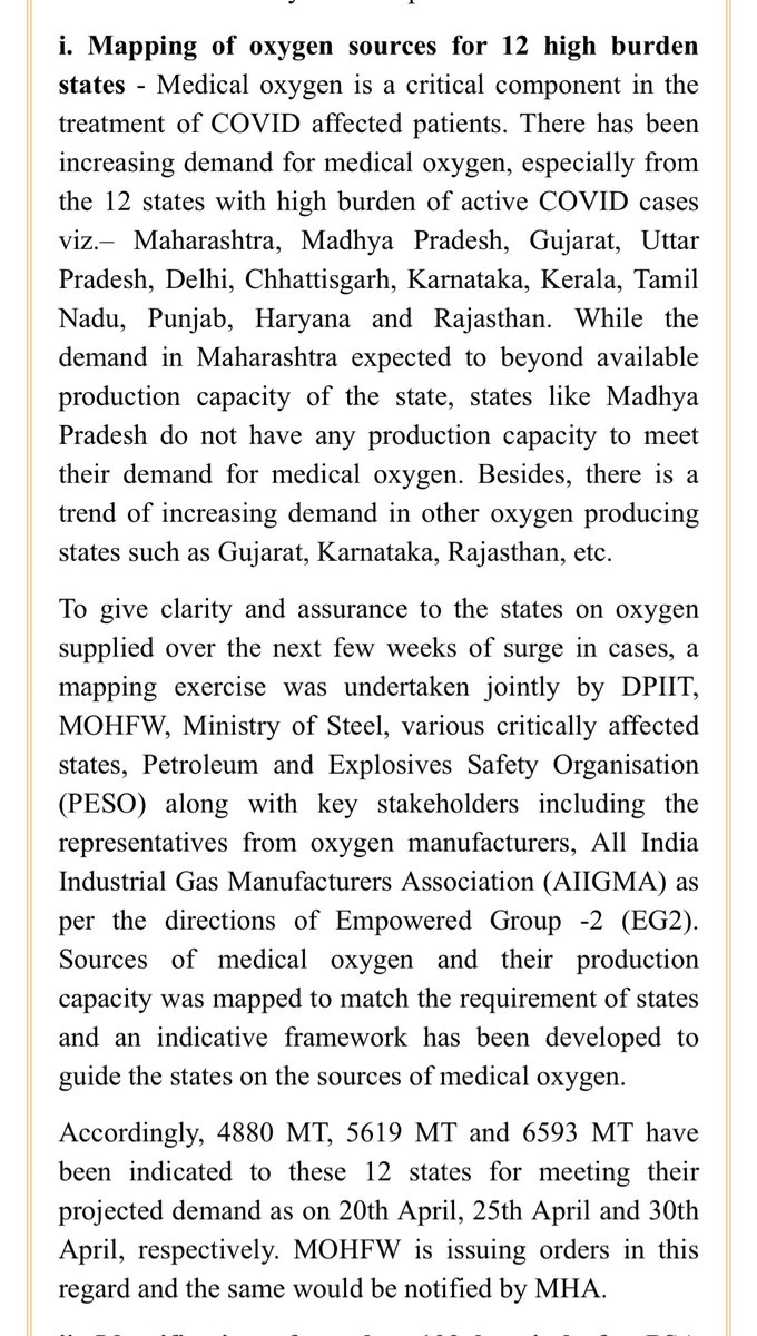 Additionally  @narendramodi Gov has mapped & made arrangements to supply medical oxygen to 12 high burden states until 30th April. I understand that  @priyankagandhi n likes of her have compulsion to encash this tragedy but media need 2 act responsibly & avoid spreading propaganda!