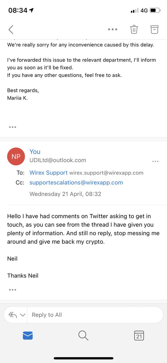PyperNeil's tweet photo. @wirexapp @RobCaseyXRP @XRPBooboo I have just re emailed wirex support escalations and wirex support. You have all the information. Now give me back my crypto! https://t.co/QKgU8Spwss