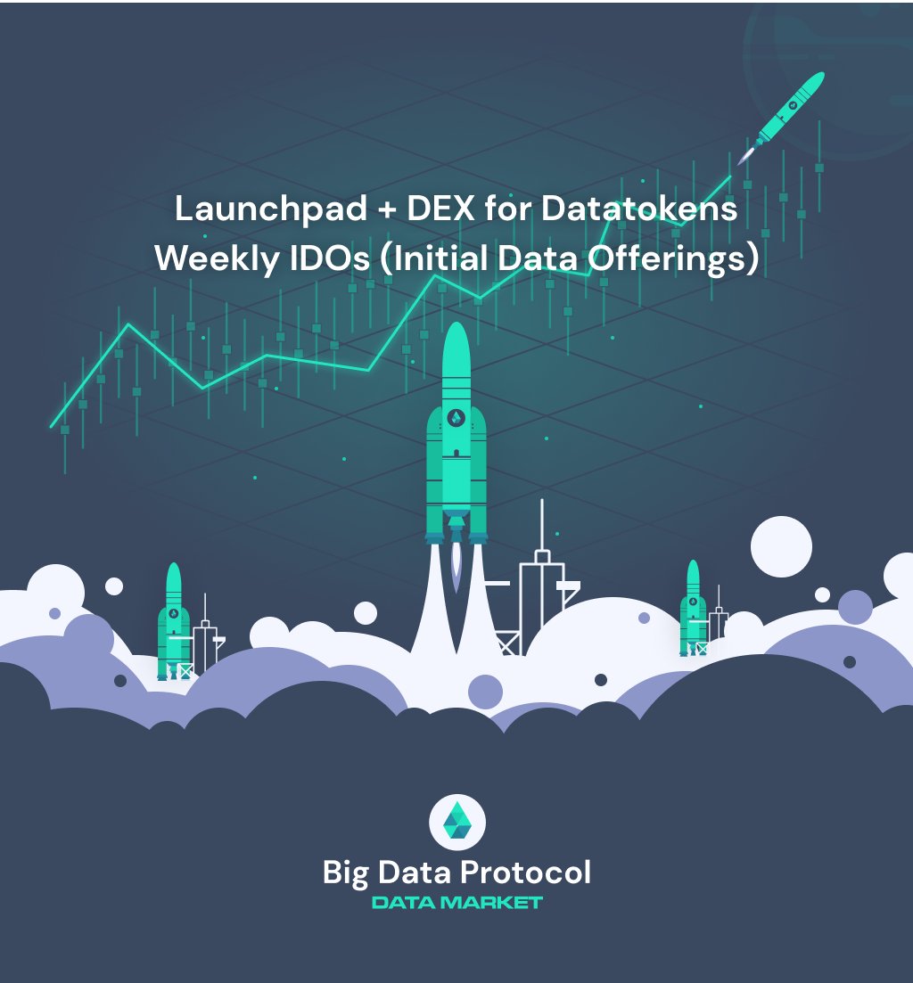 bigdataprotocol's tweet image. $BDP Data Market is launching on Rinkeby testnet tomorrow!

Data Market = Launchpad + DEX for #datatokens 

WEEKLY IDOs (Initial Data Offerings)

You can earn $$$ by trading #datatokens + by staking your $BDP (earn 1-5% on EACH #datatoken trade FOREVER)