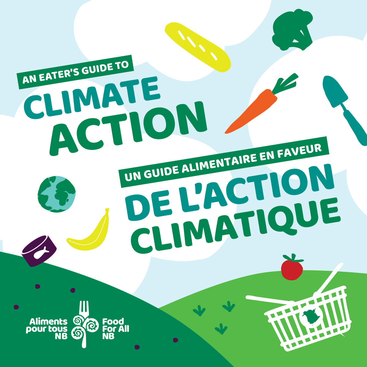 FoodForAllNB's tweet photo. 🌏 À l'occasion du Jour de la Terre - le 22 avril, Aliments pour tous NB invite les Néo-Brunswickois à passer à l’action par le biais de l’alimentation avec le lancement du  Guide alimentaire en faveur de l’action climatique! Consultez le ici : https://t.co/6H8UoqLrp8 https://t.co/Pw1iI5E9mR