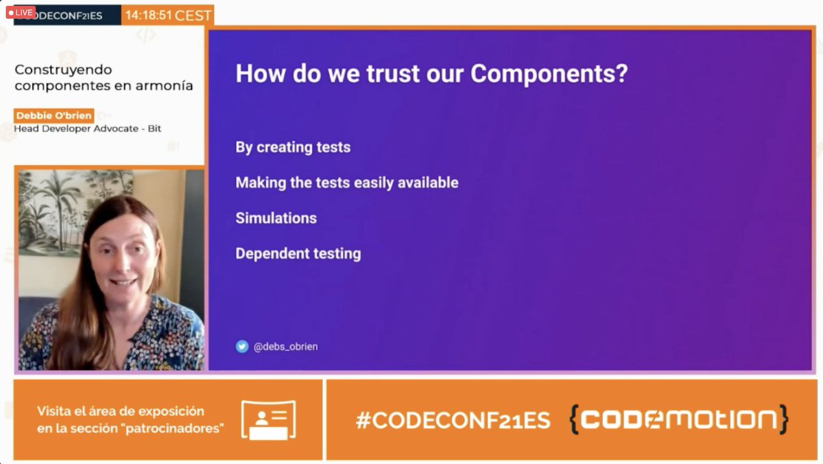 conchaasensio's tweet image. Me ha encantado la charla de @debs_obrien sobre el desarrollo con componentes en la #codeconf21es 🤩