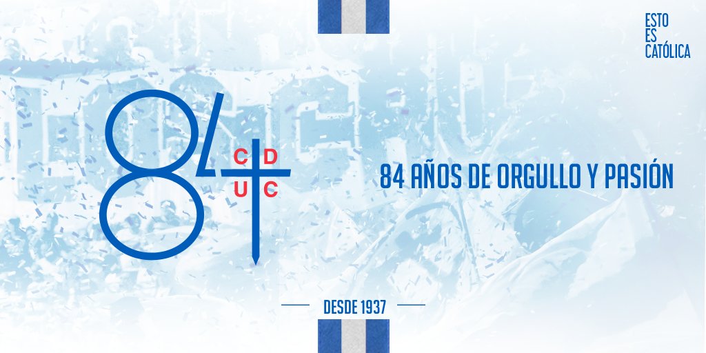 Cruzados's tweet photo. ¡Felices #84AñosUC a todos #LosCruzados y #LasCruzadas! 🎂

Hoy es nuestro aniversario, un día para celebrar y recordar con alegría grandes momentos junto a La Franja 💙

Así que ponte tu camiseta favorita, tómate fotos, compártelas, ¡y festejemos un año más de vida! ⚪🔵 https://t.co/wvDh7Jns68
