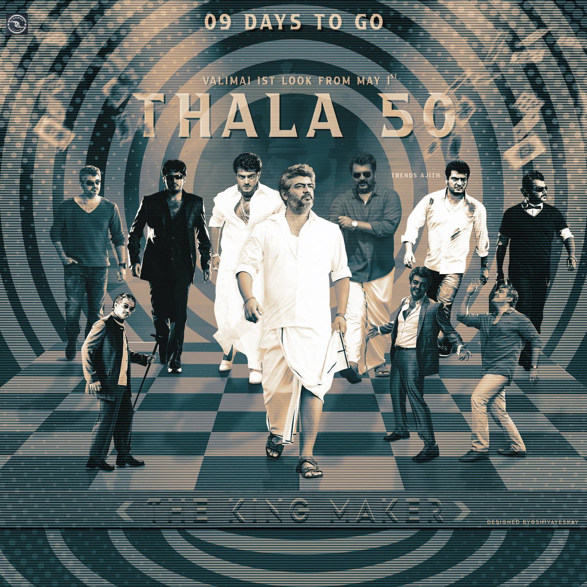 • 9 days to go for #THALA50 ... 

Credits : @SHIVAYESKAY 

#ValimaiFirstLookOnMay1st
#Thala50CDPTrendOnApr24
#Valimai || #Thala