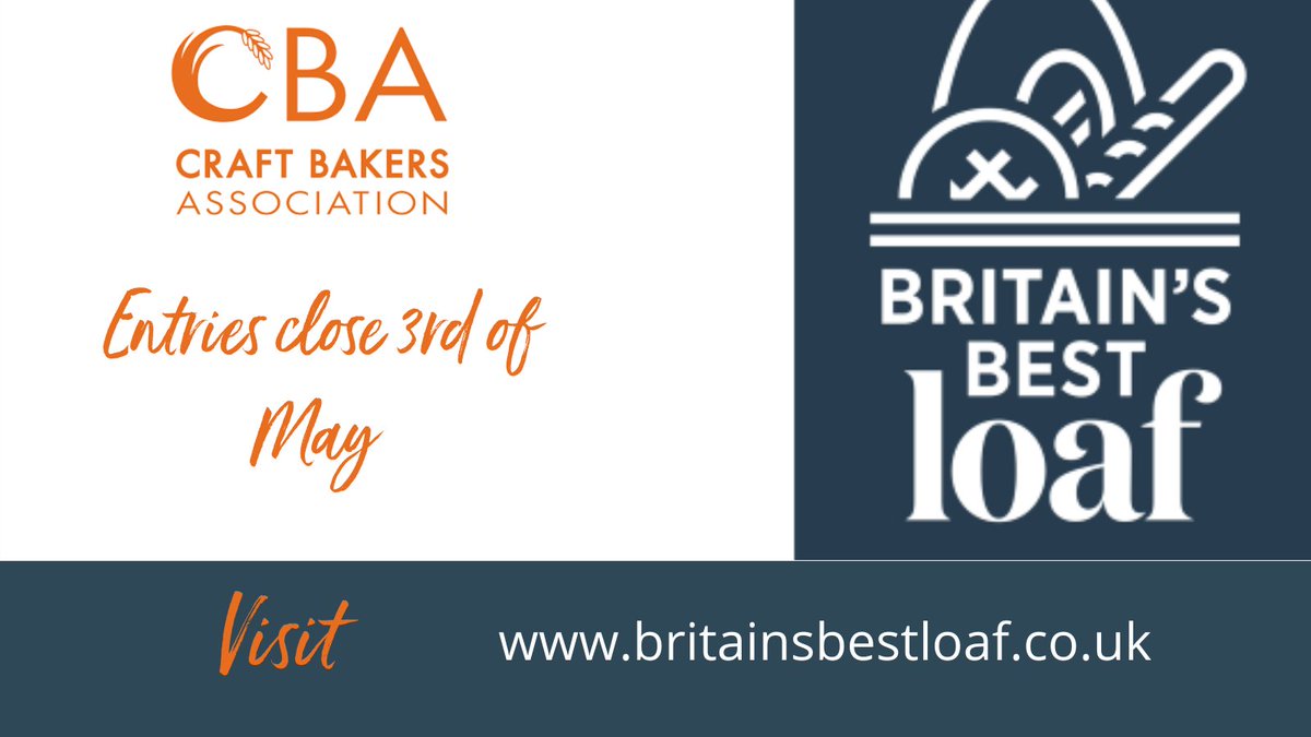 Britain's Best Loaf is back!

Act fast as entries must be in by the 3rd of May!

With a variety of categories including Innovation and Sourdough, we're sure there's something for all our members!

Enter now at britainsbestloaf.co.uk
#craftbakers #BritainsBestLoaf2021
