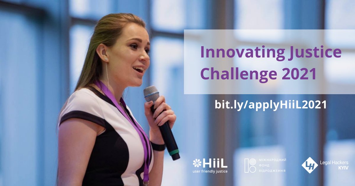 kyivlegalhack's tweet image. Are you a Ukrainian justice startup? 
Apply now to the HiiL Innovating Justice Challenge 2021: €10,000 seed funding + 4 months of training, coaching, and mentorship + chance to win an extra €20,000! 

Apply on bit.ly/applyHiiL2021 
#hiil #userfriendlyjustice #legalstartup