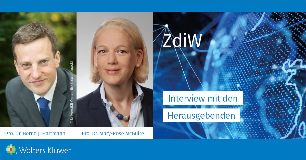 Die #Digitalisierung verändert die Wirtschaft nachhaltig und wirft neue Rechtsfragen auf. Antworten gibt die neue Zeitschrift für das Recht der digitalen Wirtschaft #ZdiW. Hier die Schriftleitenden Mary-Rose McGuire und Bernd J. Hartmann im Interview: tinyurl.com/fc4k88bw
