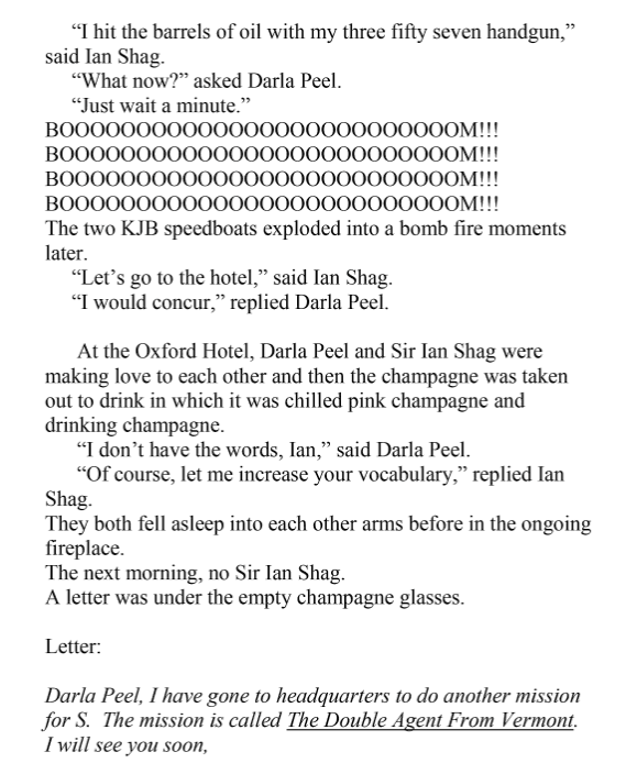 here's how this plays out in the next three: there's some action, that same "I don't have the words" exchange, then sex, then "the next morning, no Sir Ian Shag" and a letter under two glassesalso.... an orgasm in her uterus