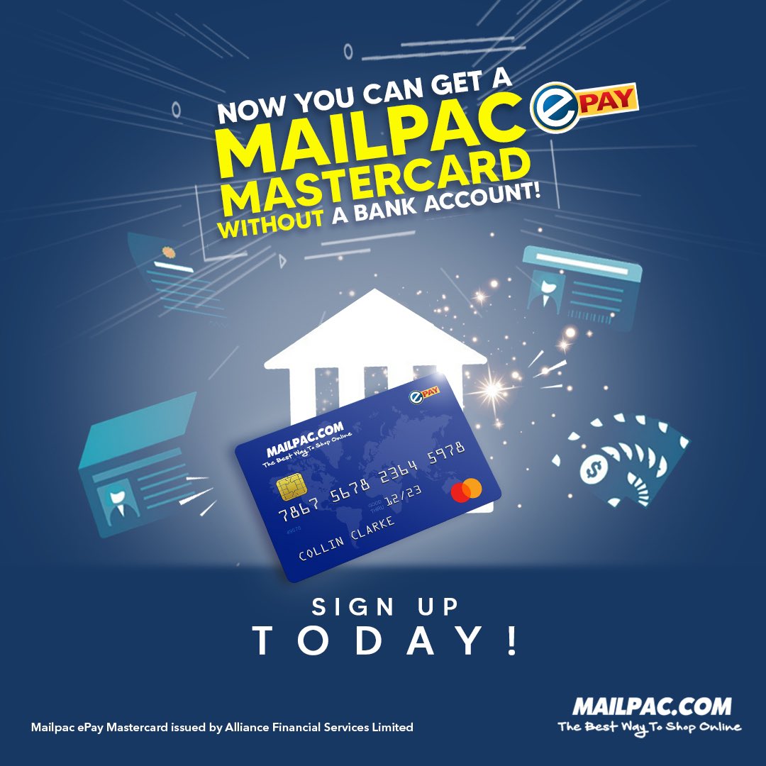 It’s Official! The Mailpac MasterCard is here. No bank account or credit card needed to shop online anymore. Five minute application and you’ll have the freedom, savings, variety and convenience of shopping with your own Mailpac Prepaid MasterCard @MailpacExpress #happyshopping