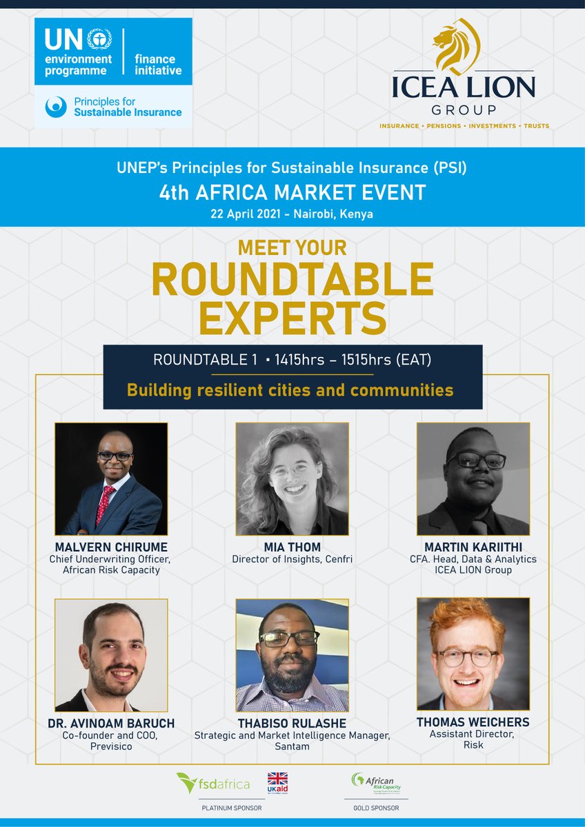 ARCapacity's tweet photo. ARC Ltd's Chief Underwriting Officer, Malvern Chirume, will be among the experts discussing "Building resilient cities and communities" at tomorrow's 4th PSI Africa Market Event.

➡️Register here: https://t.co/wj4Nr0VlTn or contact psi-africa@unepfi.org.

#DevelopmentInsurer https://t.co/xIag17n46X