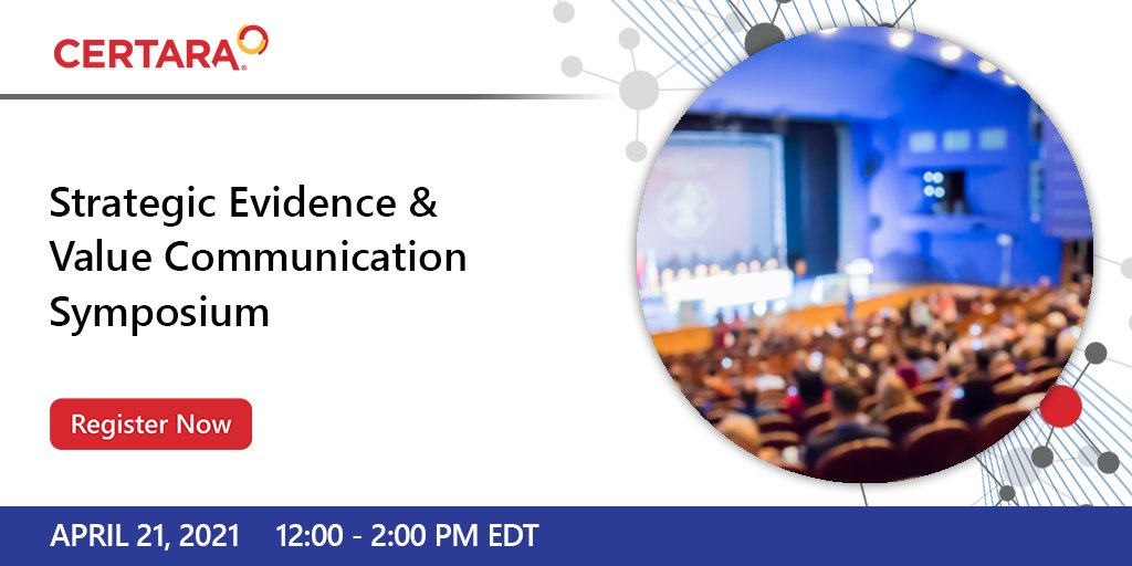 Certara's tweet image. We're getting ready... Don't miss the Strategic #Evidence &amp;amp; #ValueCommunication #Symposium! Across two panel discussions, you'll learn best practices on communicating #ProductValue and the successful generation and communication of #RWE. Join us here: bit.ly/3cyy1nr