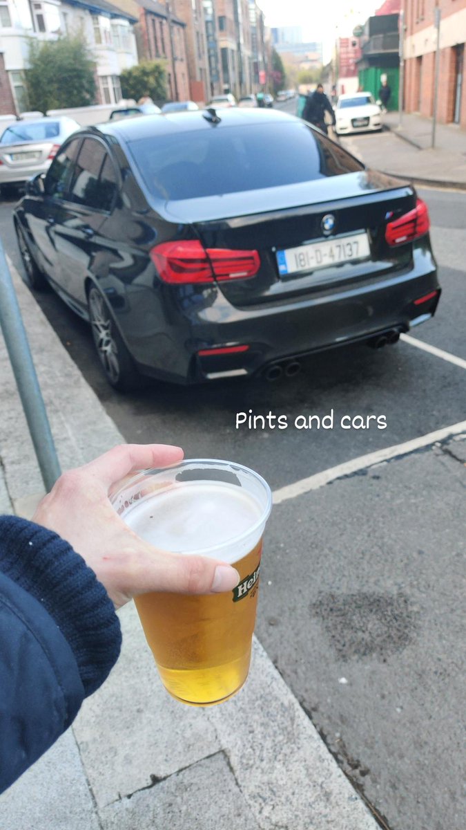 Had my first pint in quite a long time last night while standing beside this M3 #bmwireland #bmwm3 #heinekenireland