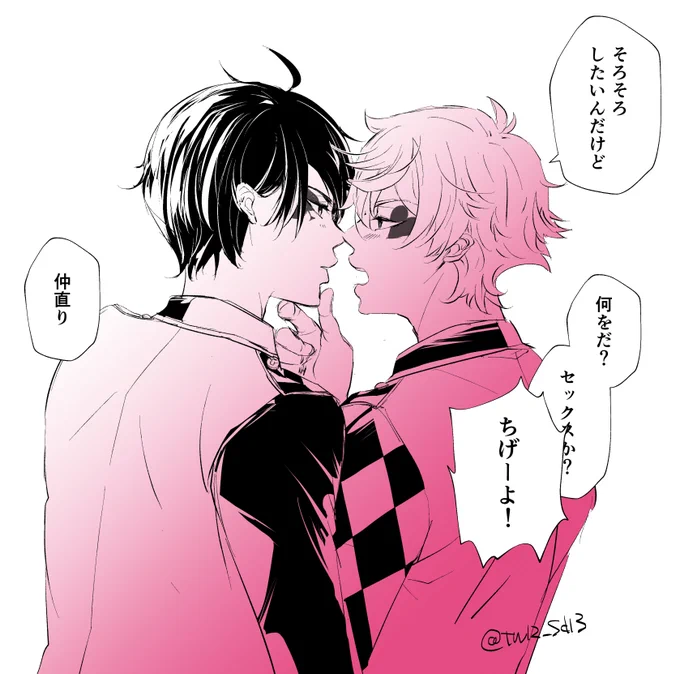 筆馴らしにらくがきしたエスデュです
#twst_BL 