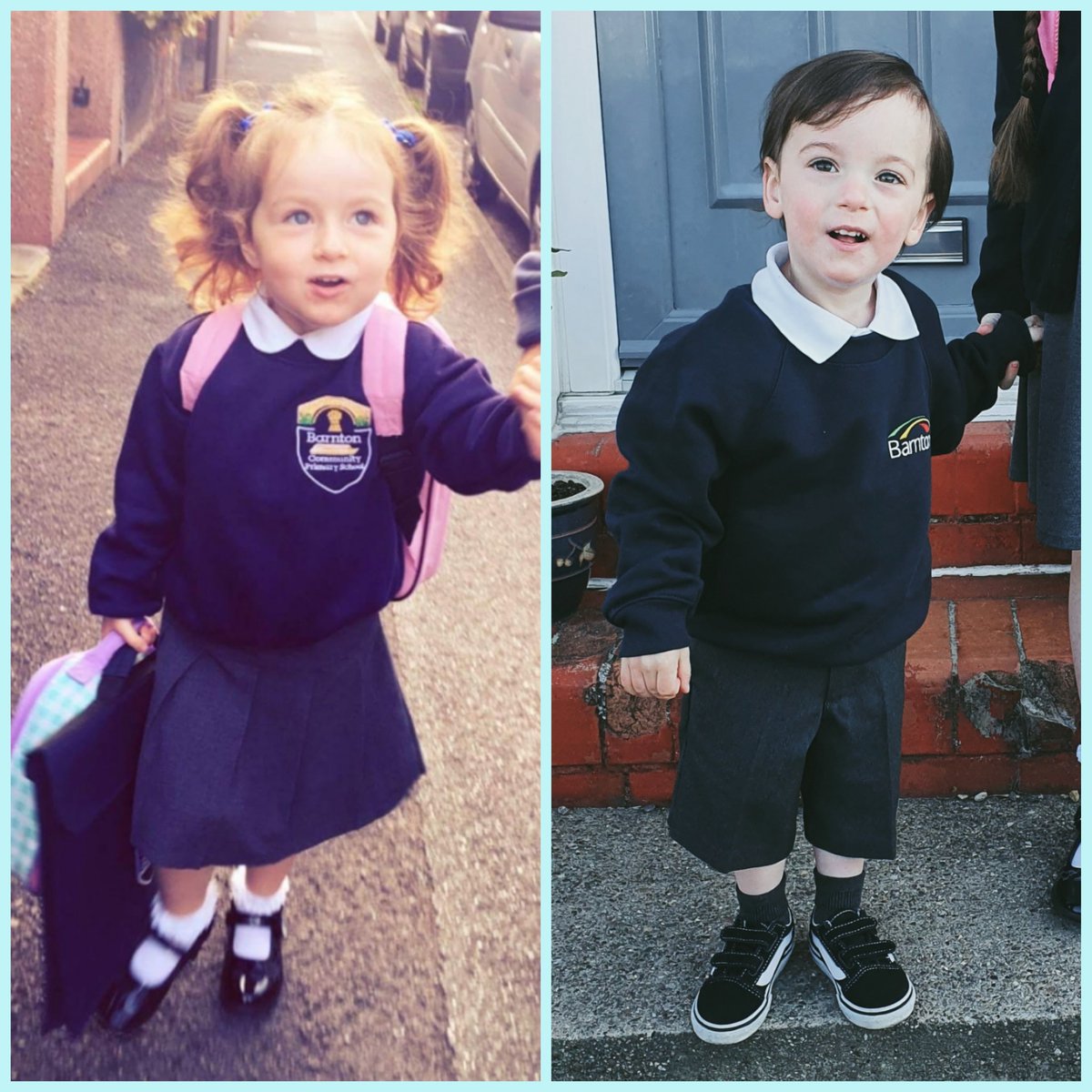 Dollies first day in nursery back in 2016 and Teddies first day on Monday! #siblings!