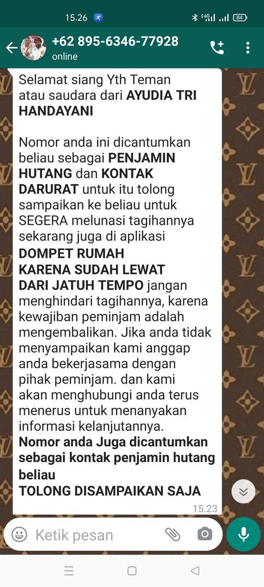 minigoldplg's tweet photo. Berurusan jg dg tukang tagih seperti ini.. bisa2nya gak kenal tp nomor hp dijadikan penjamin hutang..
Tolonglah pak Polisi devisi cybercrime ditindaklah orang2 spt ini, krn sudah melakukan tindakan tidak menyenangkan..
Cc @DivHumas_Polri https://t.co/LrJMu9AmoH