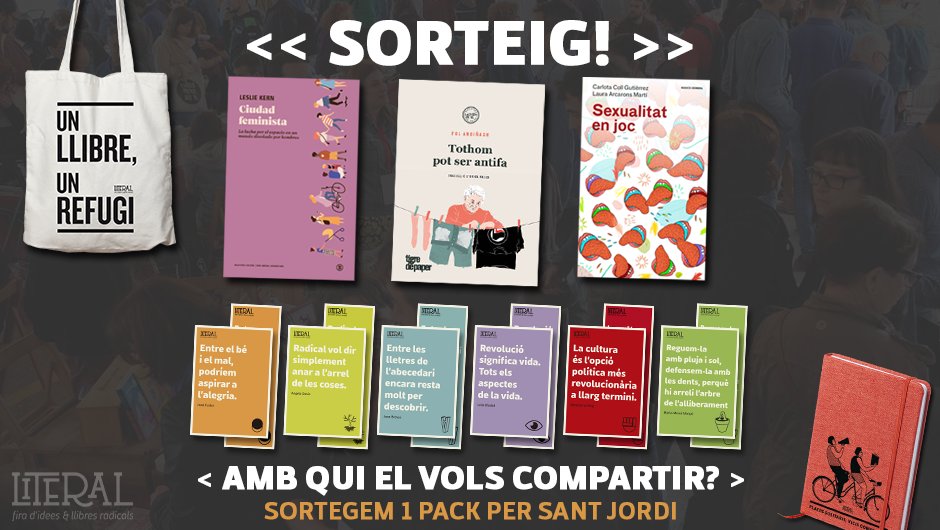 LiteralBCN's tweet photo. Sorteig de Sant Jordi de la @LiteralBCN 2021!

🎁SORTEGEM 1 PACK! 

Com participar al sorteig?
1⃣ Segueix el compte @LiteralBCN
2⃣ Fes like i RT a aquesta piulada
3⃣ Respon etiquetant amb qui el compartiries

⏱️ Fins aquest divendres, dia de Sant Jordi, a les 9h! https://t.co/CpnywewfrJ