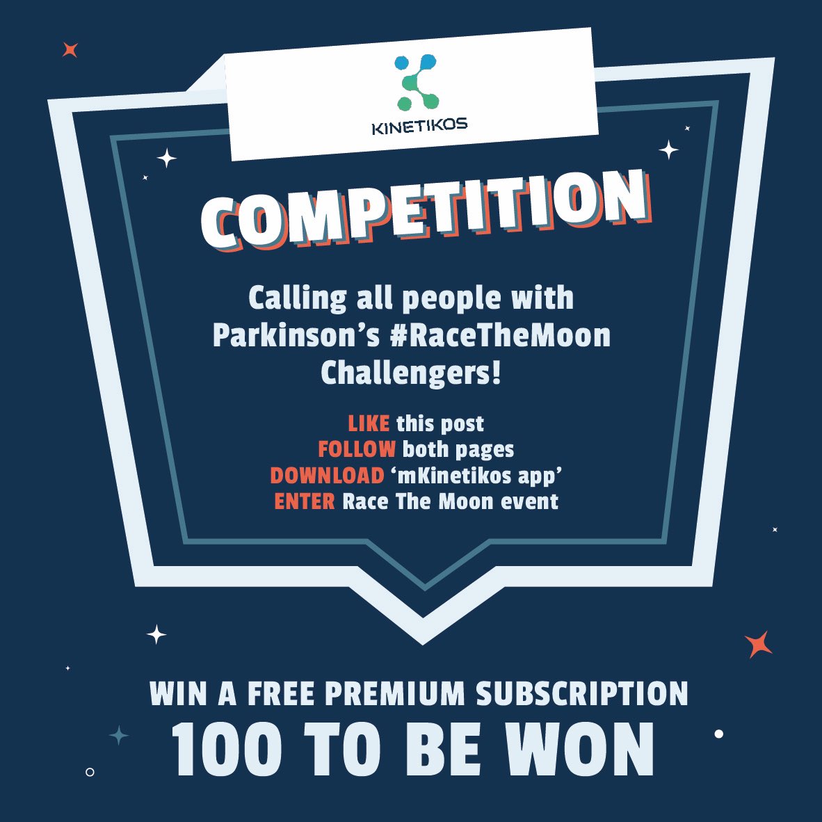 RaceTheMoonHQ's tweet image. COMPETITION TIME! 🌟

@kinetikoshealth are giving away 100 PREMIUM SUBSCRIPTIONS of mKinetikos mobile app for 100 lucky #RaceTheMoon Challengers! 

Fancy your chances? LIKE, FOLLOW &amp;amp; ENTER RACE THE MOON! t&amp;amp;c’s apply* 🏆

#RaceTheMoon #YourRaceYourPace 🚀🌙
