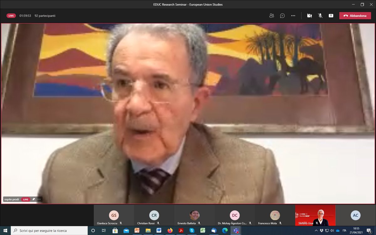 The <a href="/EDUCUniverCity/">EDUC</a> research seminar on European Research Studies organized by <a href="/univca/">Università degli Studi di Cagliari</a> has started with the keynote speech of Romano Prodi