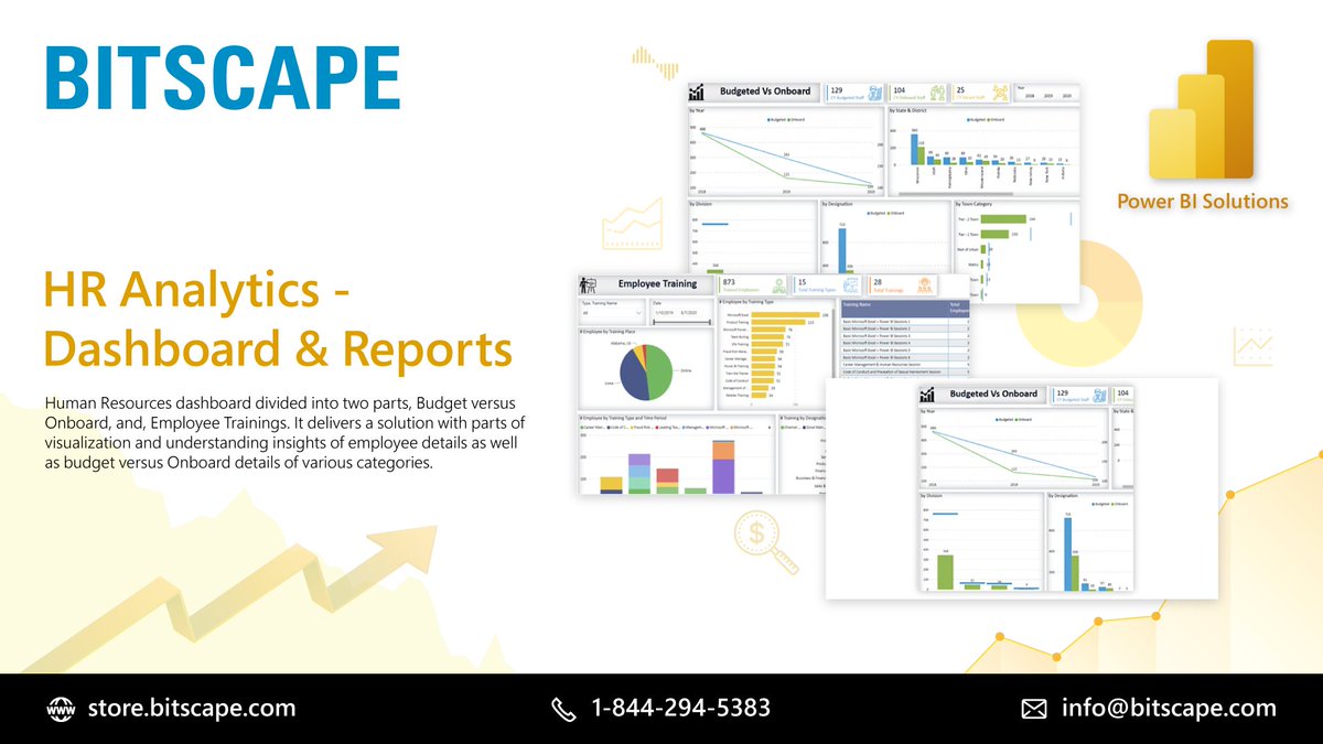 atQor_'s tweet image. Human Resources dashboard divided into two parts, Budget versus Onboard, and, Employee Trainings.. #HRAnalytics #HumanResourceDashboard #BitscapeStore #Onboard #Employee #Training 

lnkd.in/dSTKFwp