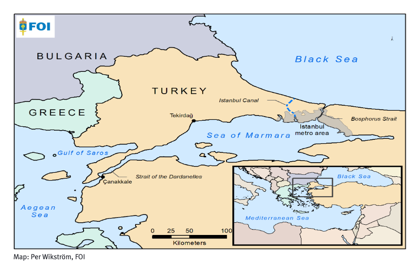 Here’s what this is all about: the Turkish Straits. Bosphorus to the north, Sea of Marmara in the middle, Dardanelles to the south. As the only link between the Mediterranean and the Black Sea, it is one of the world’s most critically important waterways.  https://foi.se/en/foi/reports/report-summary.html?reportNo=FOI+Memo+7528