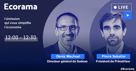 Ne manquez pas à 12h le live #Ecorama ! Aujourd'hui nous recevons <a href="/DenisMachuel/">Denis Machuel</a> (Directeur Général de <a href="/SodexoGroup/">Sodexo</a>), et, <a href="/Pierre_Sabatier/">Pierre Sabatier</a> (Président de <a href="/PrimeView_fr/">PrimeView</a>) bit.ly/1TwHkDV#xtor=C…
