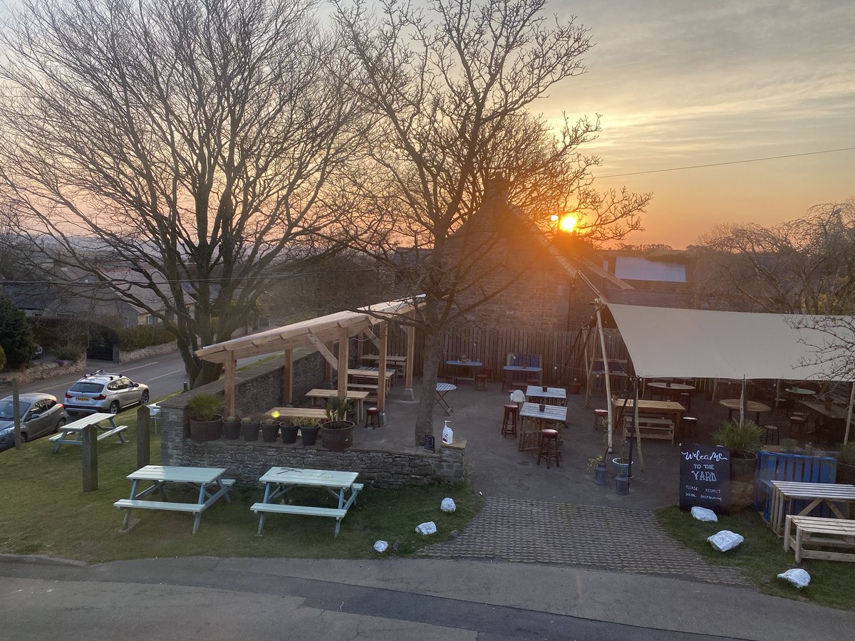 The sun coming up over our new outside dining area - book online today - we open from 12 noon tomorrow 🌞🍺🌞🍺🌞🍺🌞🍺