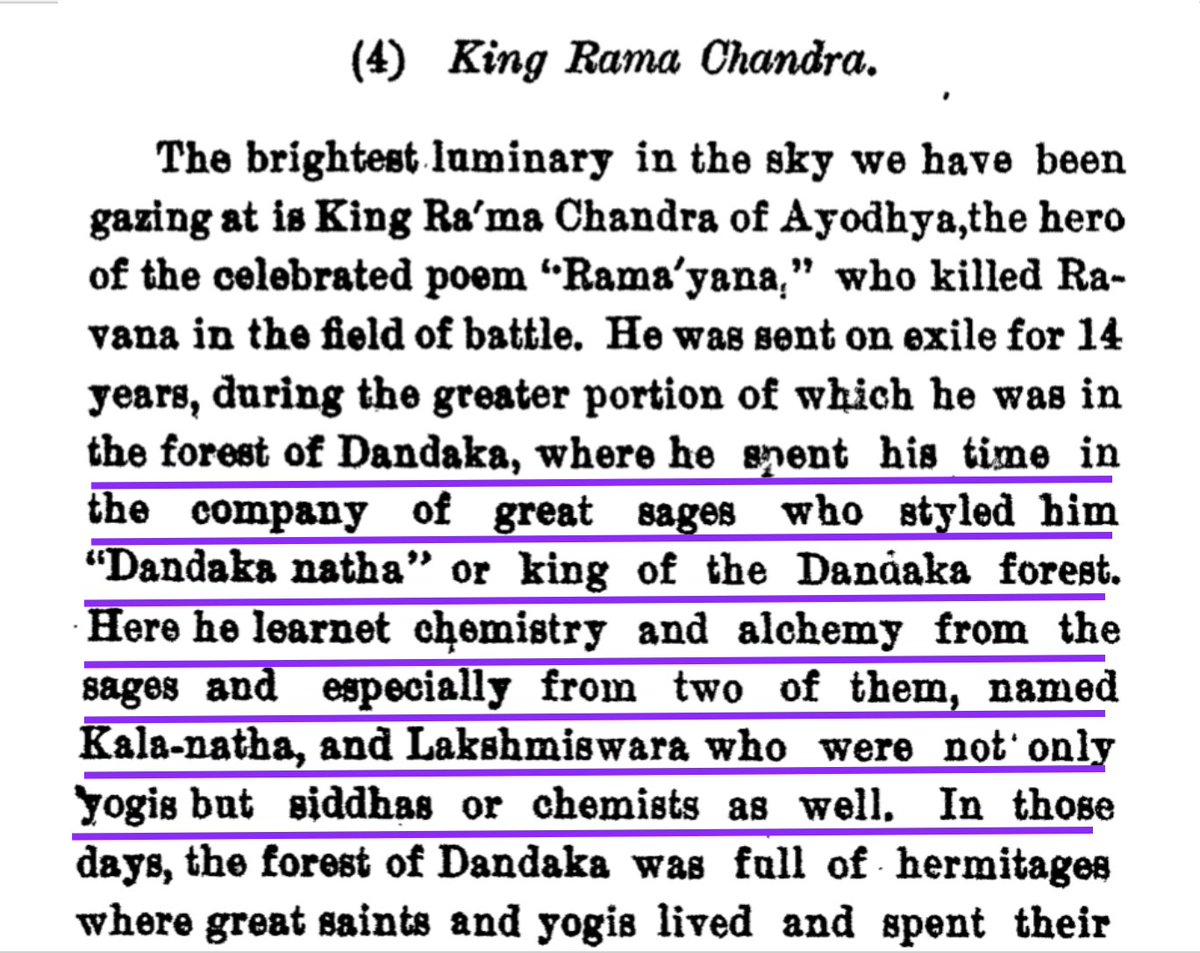 3/nHe tells us that King Ramachandra of Ayodhya, learnt chemistry from two great Yogis & Siddhas (Chemists) named Kalanatha & Lakshmisvara in the Dandaka forest. Having gained expertise in the field of chemistry & metallurgy, he was named “Dandakanatha” by the sages.