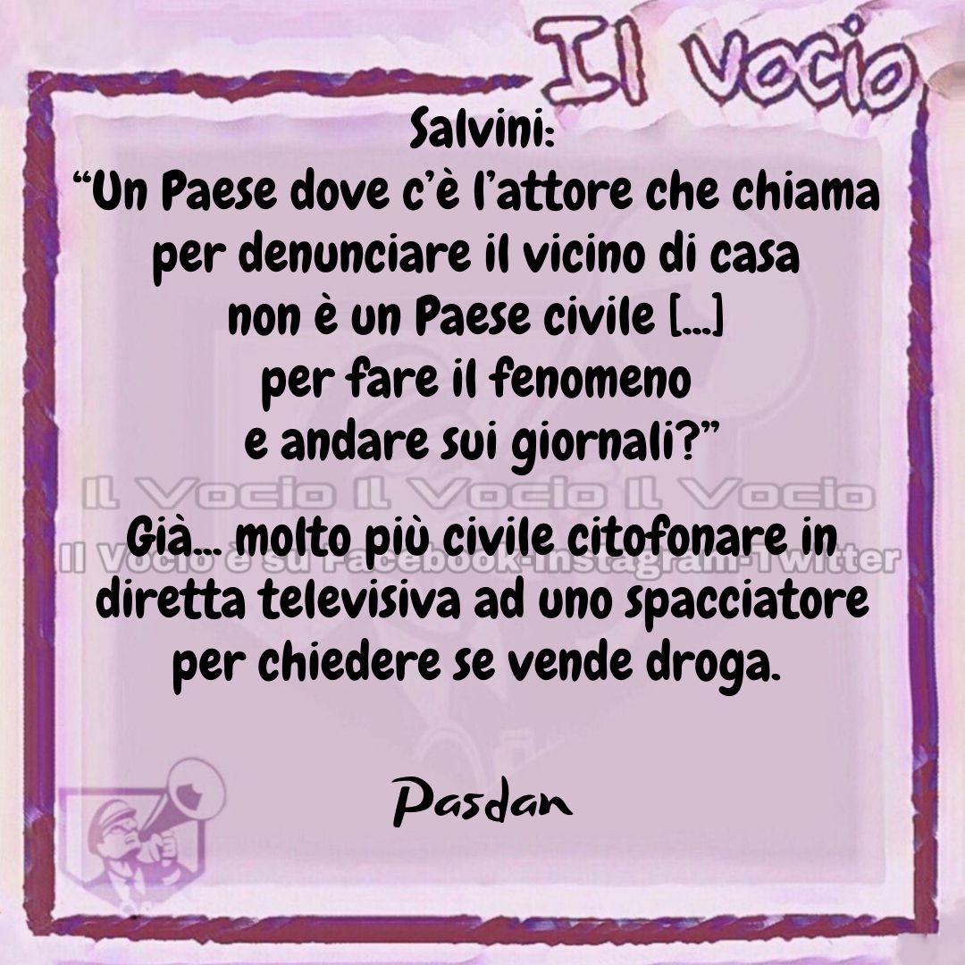 Pasdan @PASQUALEDANIEL2 #pasdan 
#21aprile #ilvocio #MatteoSalvini #salvinivergogna #civiltá #AlessandroGassman #denunciare #rispetto #disposizioni #anticovid