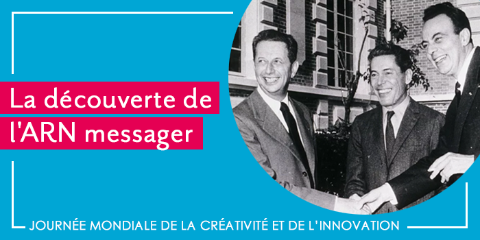 [ #WCID2021] Pour  @HBlher, c’est la découverte en  #France de l'ARN messager utilisé aujourd'hui contre la  #COVID19  #Paris - 1961, 3 chercheurs de l' @institutpasteur mettent en évidence cette molécule chargée de transmettre à chaque cellule le bon code génétique