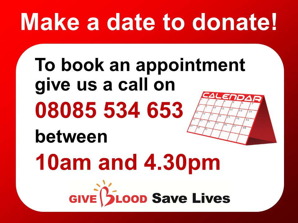 GiveBloodNI's tweet photo. One giving=three living. You can help save the lives of three patients in Northern Ireland by donating blood at one of our venues next week. We are in Belfast, Dunmurry, Armagh, Ardboe, Swatragh, Cushendall and Dungannon, just give us a call to book an appointment. https://t.co/pDOafmIT4A