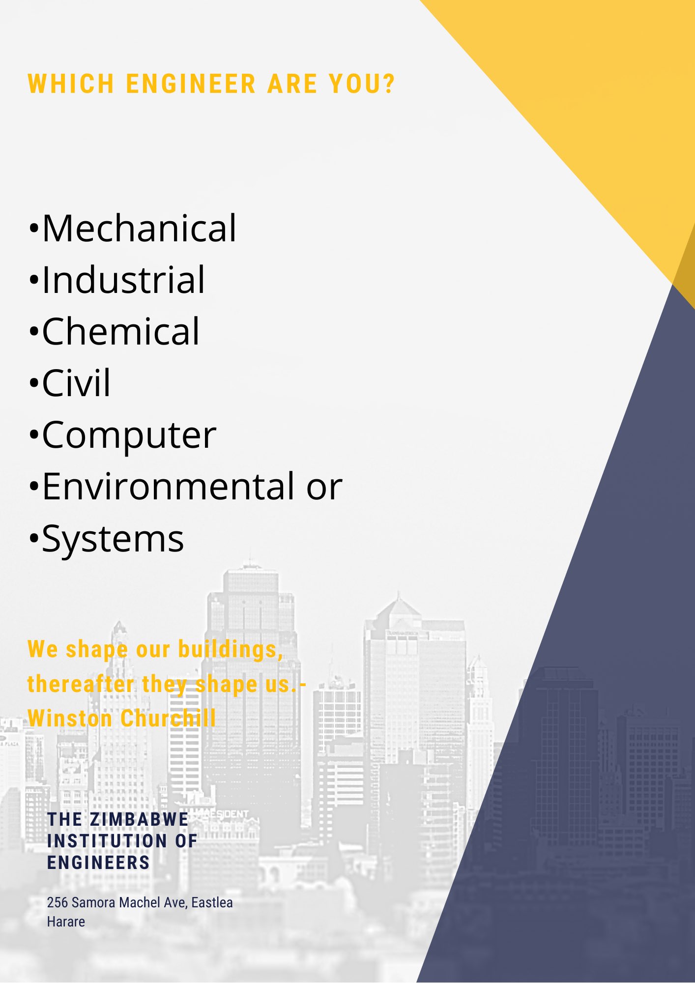 The Zimbabwe Institution of Engineers on Twitter: "Which engineer are