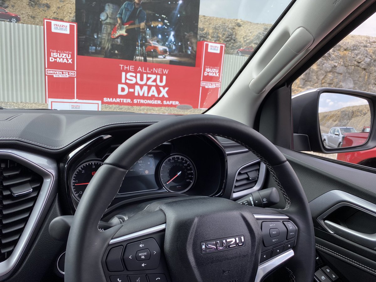 MartinWard_Cars's tweet photo. In a huge quarry near Buxton for the @Isuzuuk #NewDMax launch.. we are having a press presentation and product briefing, sat in our pick-ups watching it on a Big-Screen.. Isuzu have kindly supplied a bag of sweets and popcorn for the duration of the show... https://t.co/yXAjAzqrMS