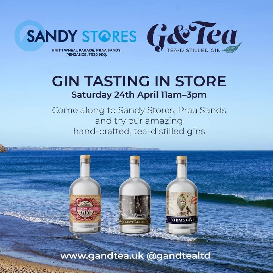 So what’s on this weekend for <a href="/gandtealtd/">G&Tea Ltd</a>  we are at sandystores.co.uk for a fabulous <a href="/gandtealtd/">G&Tea Ltd</a> Gin tasting from 11-3pm Saturday 24th April #shoplocal #Penzance #boozycreamtea <a href="/jamorcreamfirst/">Cream Tea Club</a>  <a href="/CreamTeaSociety/">Cream Tea Society</a> <a href="/CreamTeaReview/">Cream Tea Review</a> <a href="/C365WhatsOn/">Cornwall 365 What's On</a>  <a href="/Escape2Penzance/">Escape to Penzance ⚓🌊🏃‍♀️</a> <a href="/VisitPenzance/">PENZANCE</a>