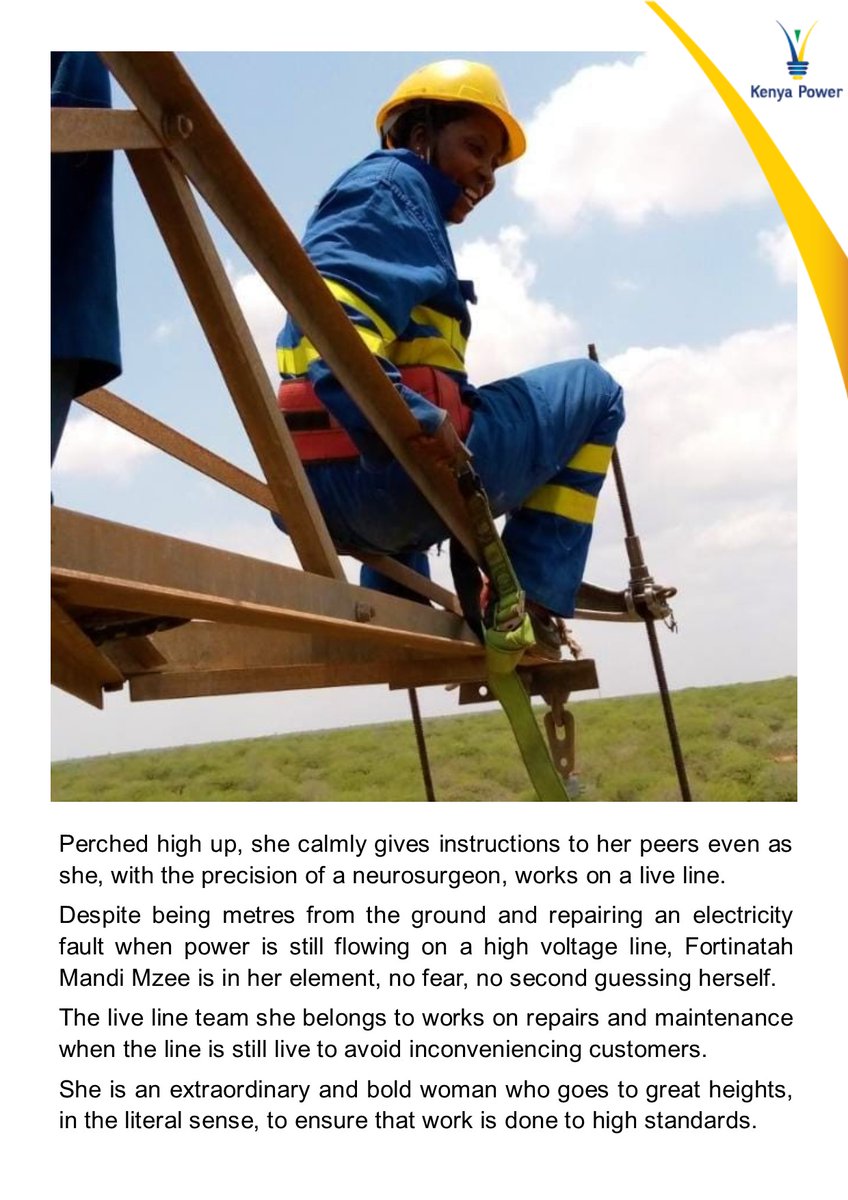 KenyaPower's tweet photo. Fortinatah Mandi - Live line team leader with heart of fortitude https://t.co/2lPF6ku6Cd
#KenyaPowerAtWork https://t.co/sZZCn5UqWa