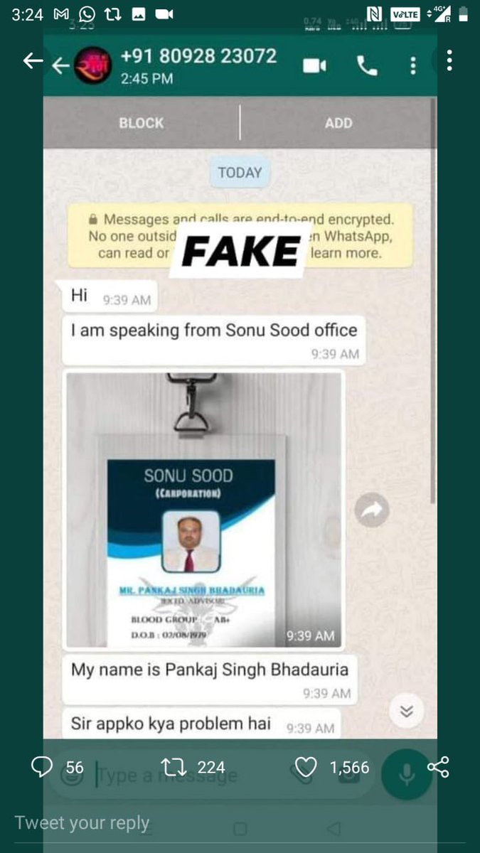 GovndAgarwal_'s tweet photo. धोखेबाज़ों से सावधान रहें। @SonuSood जो ख़ुद कोविड +होते हुए भी देश की सेवा में लगे हुए है। ऐसे इंसान के नाम पे भी लोग पैसे कमा रहे है। शर्म आनी चाहिए @SoodFoundation https://t.co/VjKBQZE8WY