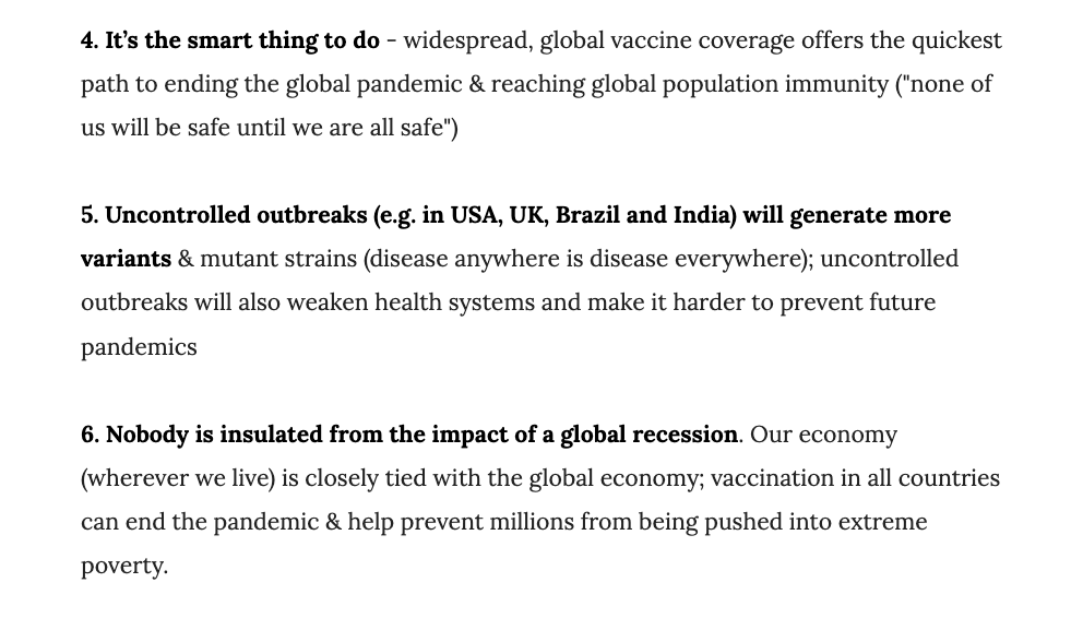 "At this rate, it might take many years for low- & middle-income countries to reach a high level of vaccine coverage. Without widespread vaccination, many more people will die & the world simply cannot end this global crisis."  https://naturemicrobiologycommunity.nature.com/posts/10-reasons-why-everyone-should-advocate-for-covid-19-vaccine-equity  #PeoplesVaccine