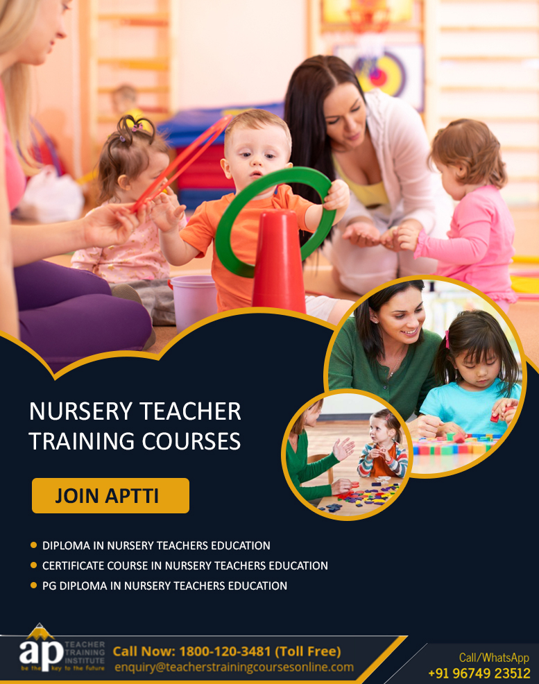 APTTIIndia's tweet image. Nursery Teacher Training Course is a specialized programme for preparing teachers for the Pre-primary level. 

For more info, go through : teacherstrainingcoursesonline.com/nursery-teache…

 #nurseryteacher #nurseryteaching #teachertraining #OnlineClasses