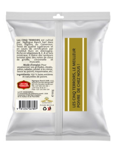 Poivre5Terroirs's tweet image. Le Poivre Les Cinq Terroirs s'enrichit d'une nouvelle gamme de packaging pour mieux répondre à la demande de notre clientèle en pleine croissance, Ce nouvel emballage de 25 et 50g coûtera 500 et 1000 fcfa respectivement. #Poivre5Terroirs #Poivre #MadeInCameroon