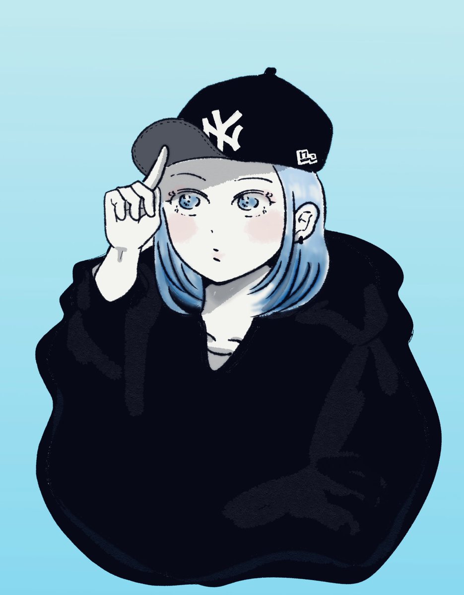 スト女子 ニューエラ キャップ女子 かるめ絵 かるめのイラスト